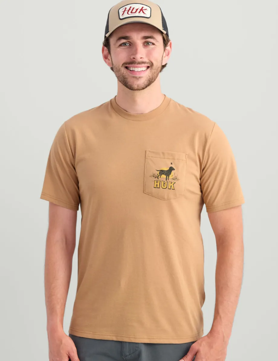 Huk Gear T-Shirts-Lab Patch Pocket Tee Marl