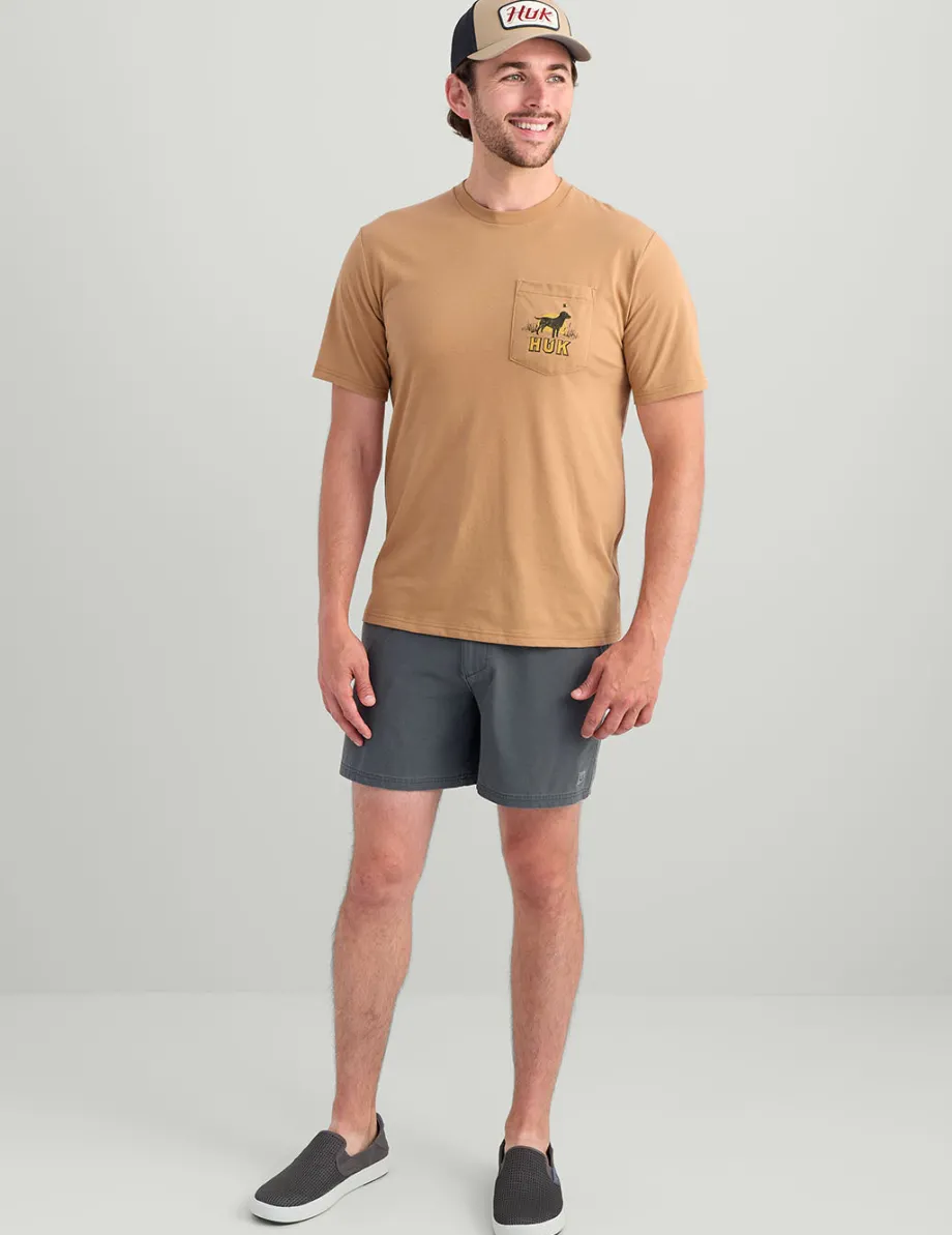 Huk Gear T-Shirts-Lab Patch Pocket Tee Marl