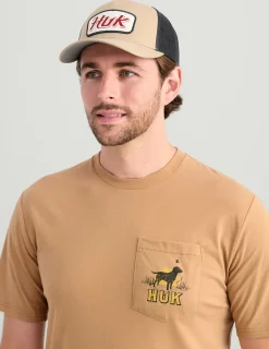 Huk Gear T-Shirts-Lab Patch Pocket Tee Marl