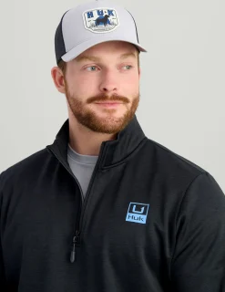 Huk Gear Hats-Lab Patch Trucker Hat Harbor Mist