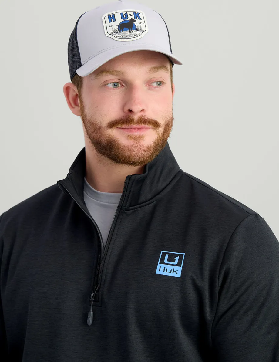 Huk Gear Hats-Lab Patch Trucker Hat Harbor Mist