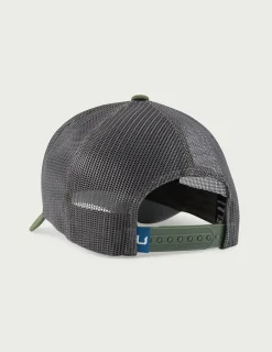 Huk Gear Hats-Leather Patch Trucker Hat Moss