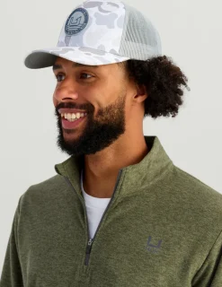 Huk Gear Hoodies & Pullovers-Leeward Lightweight Fleece 1/4 Zip Moss Heather