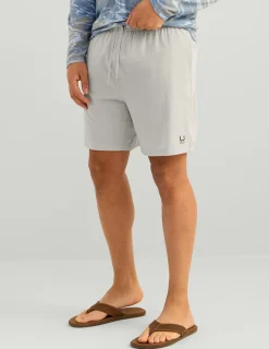 Huk Gear Shorts-Leeward Short Harbor Mist Heather
