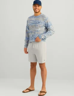 Huk Gear Shorts-Leeward Short Harbor Mist Heather