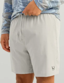 Huk Gear Shorts-Leeward Short Harbor Mist Heather