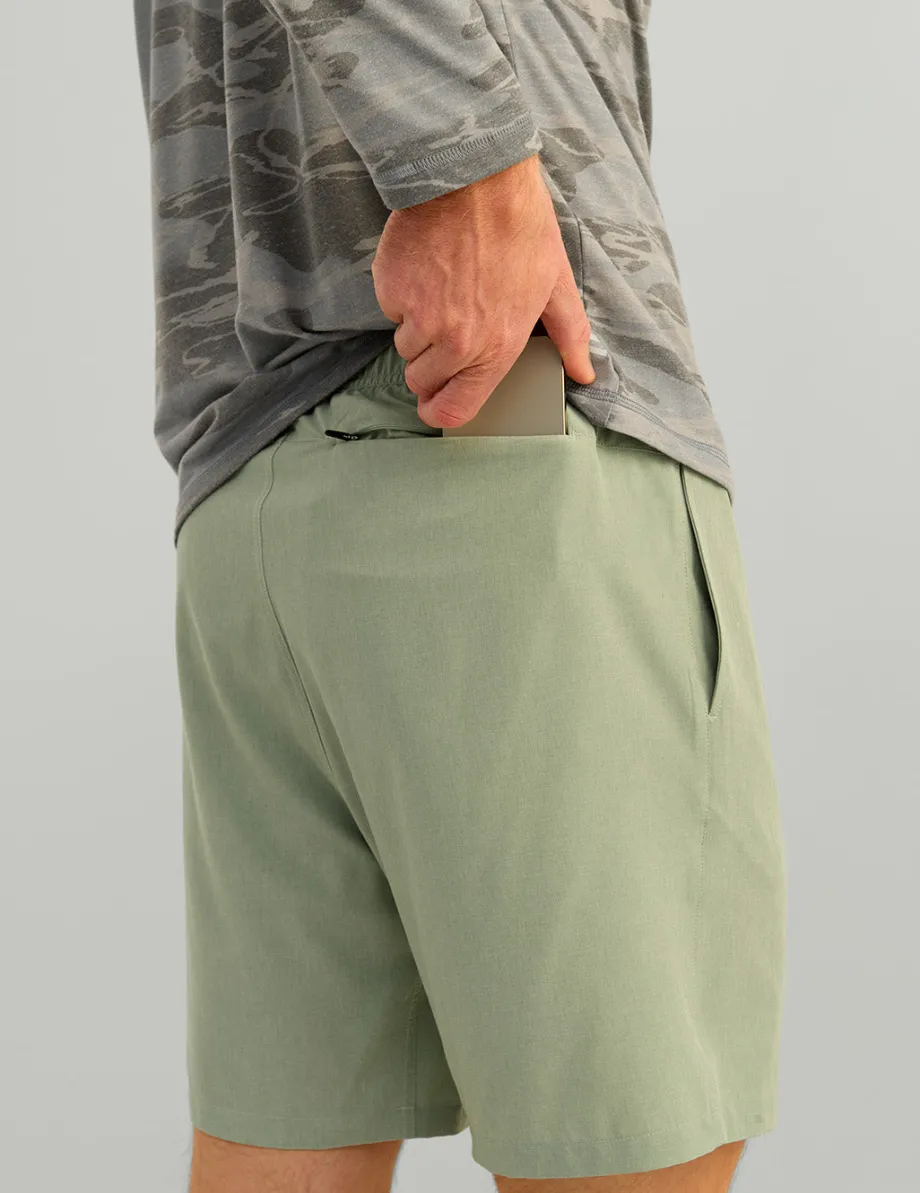 Huk Gear Shorts-Leeward Short Fog Green Heather