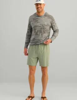 Huk Gear Shorts-Leeward Short Fog Green Heather