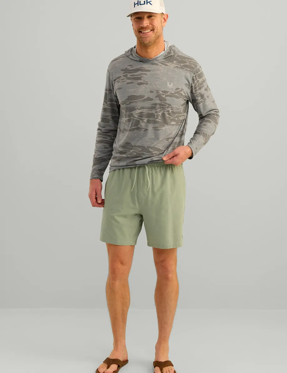 Huk Gear Shorts-Leeward Short Fog Green Heather