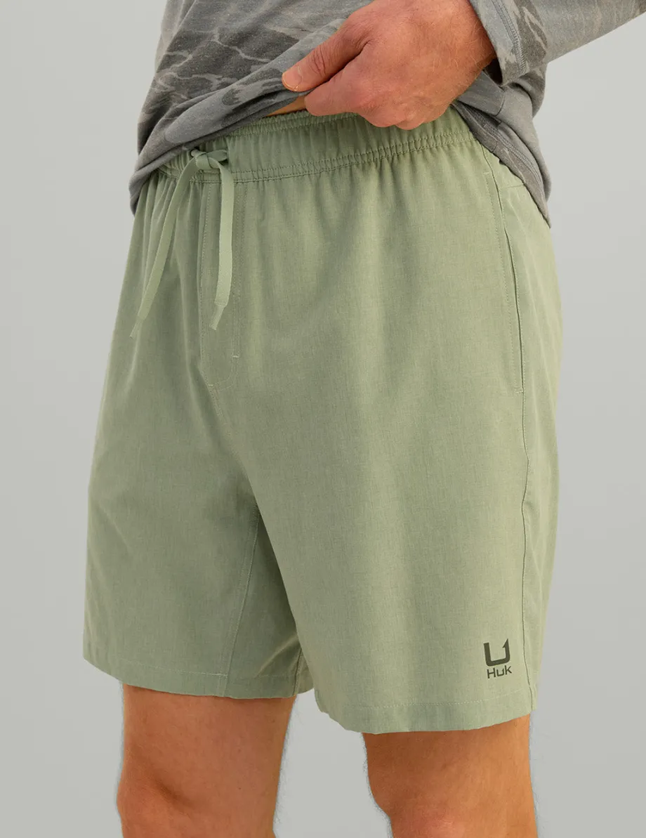 Huk Gear Shorts-Leeward Short Fog Green Heather