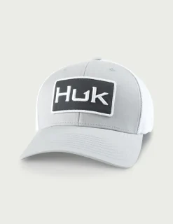 Huk Gear Hats-Logo Stretchback Trucker Hat Harbor Mist