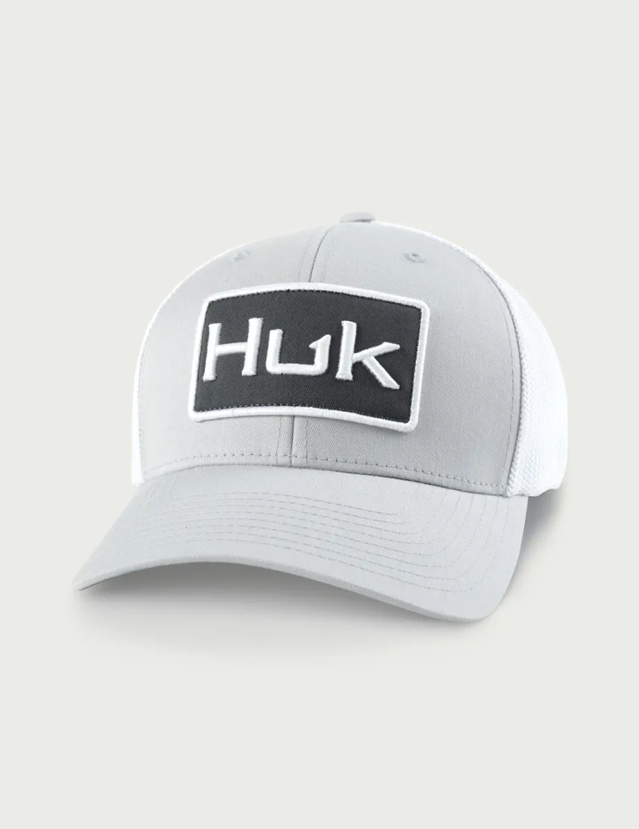 Huk Gear Hats-Logo Stretchback Trucker Hat Harbor Mist