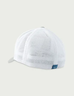 Huk Gear Hats-Logo Stretchback Trucker Hat Harbor Mist