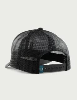 Huk Gear Hats-Mossy Oak Barbed U Trucker Hat Mossy Oak Stormwater Midnight