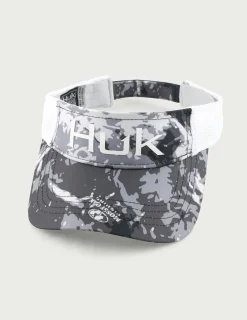 Huk Gear Hats-Mossy Oak Performance Visor Mossy Oak Stormwater Midnight