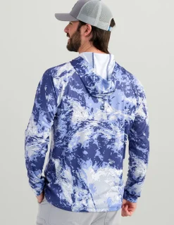 Huk Gear Performance Tops-Mossy Oak Pursuit Performance Hoodie Mossy Oak Skipper Blue