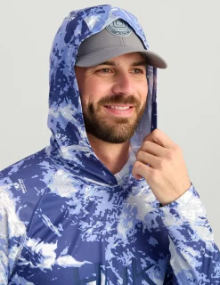 Huk Gear Performance Tops-Mossy Oak Pursuit Performance Hoodie Mossy Oak Skipper Blue