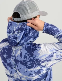 Huk Gear Performance Tops-Mossy Oak Pursuit Performance Hoodie Mossy Oak Skipper Blue