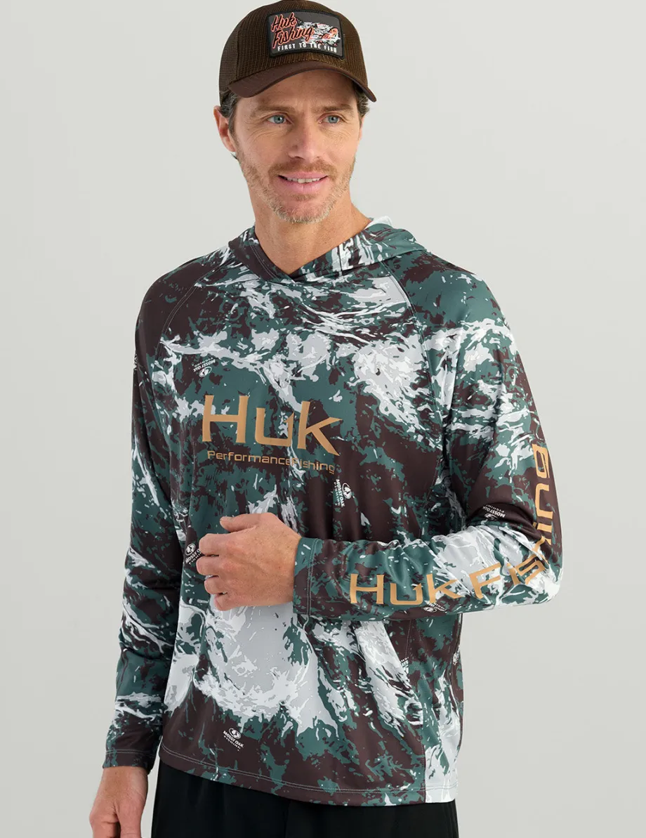 Huk Gear Performance Tops-Mossy Oak Pursuit Performance Hoodie Mossy Oak Pluff Mud