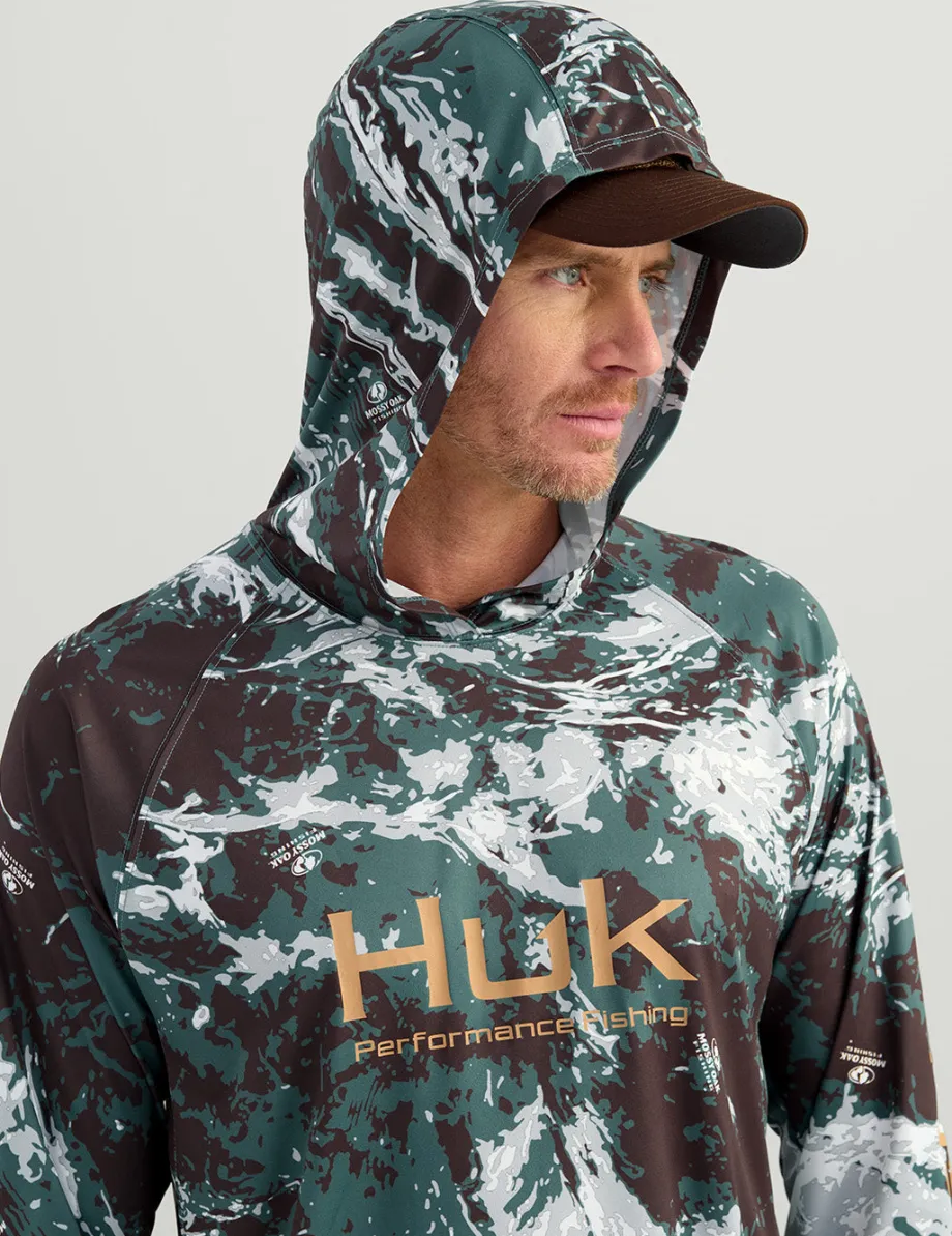 Huk Gear Performance Tops-Mossy Oak Pursuit Performance Hoodie Mossy Oak Pluff Mud