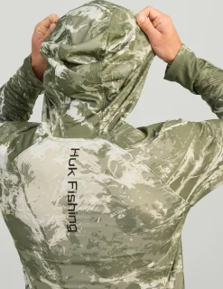 Huk Gear Performance Tops-Mossy Oak Pursuit Performance Hoodie Mossy Oak Stormwater Freshwater
