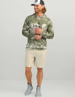 Huk Gear Performance Tops-Mossy Oak Pursuit Performance Hoodie Mossy Oak Stormwater Freshwater