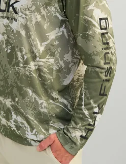 Huk Gear Performance Tops-Mossy Oak Pursuit Performance Hoodie Mossy Oak Stormwater Freshwater