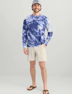 Huk Gear Performance Tops-Mossy Oak Pursuit Performance Crew Mossy Oak Skipper Blue