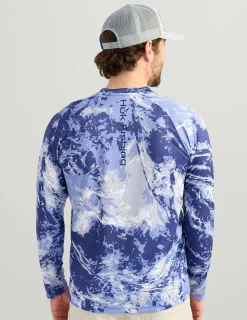 Huk Gear Performance Tops-Mossy Oak Pursuit Performance Crew Mossy Oak Skipper Blue