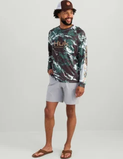 Huk Gear Performance Tops-Mossy Oak Pursuit Performance Crew Mossy Oak Pluff Mud
