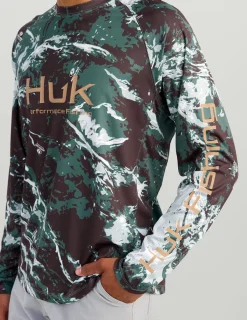 Huk Gear Performance Tops-Mossy Oak Pursuit Performance Crew Mossy Oak Pluff Mud