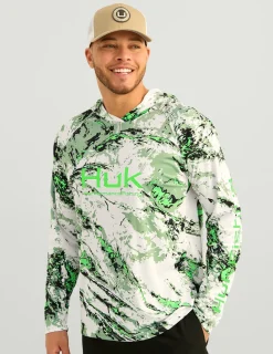 Huk Gear Performance Tops-Mossy Oak Pursuit Performance Hoodie Mossy Oak Fog Green