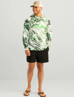 Huk Gear Performance Tops-Mossy Oak Pursuit Performance Hoodie Mossy Oak Fog Green