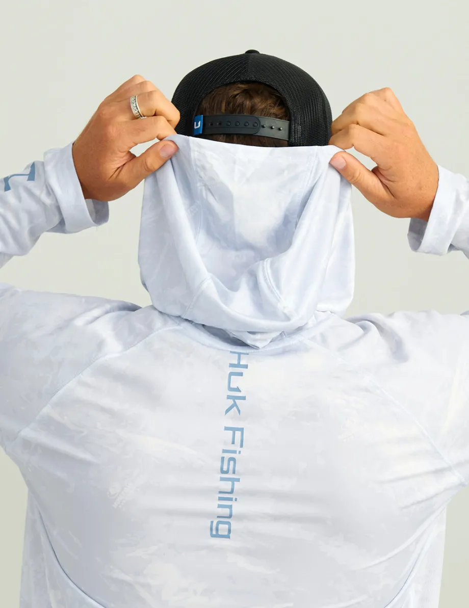 Huk Gear Performance Tops-Mossy Oak Pursuit Performance Hoodie Mossy Oak Stormwater Bonefish