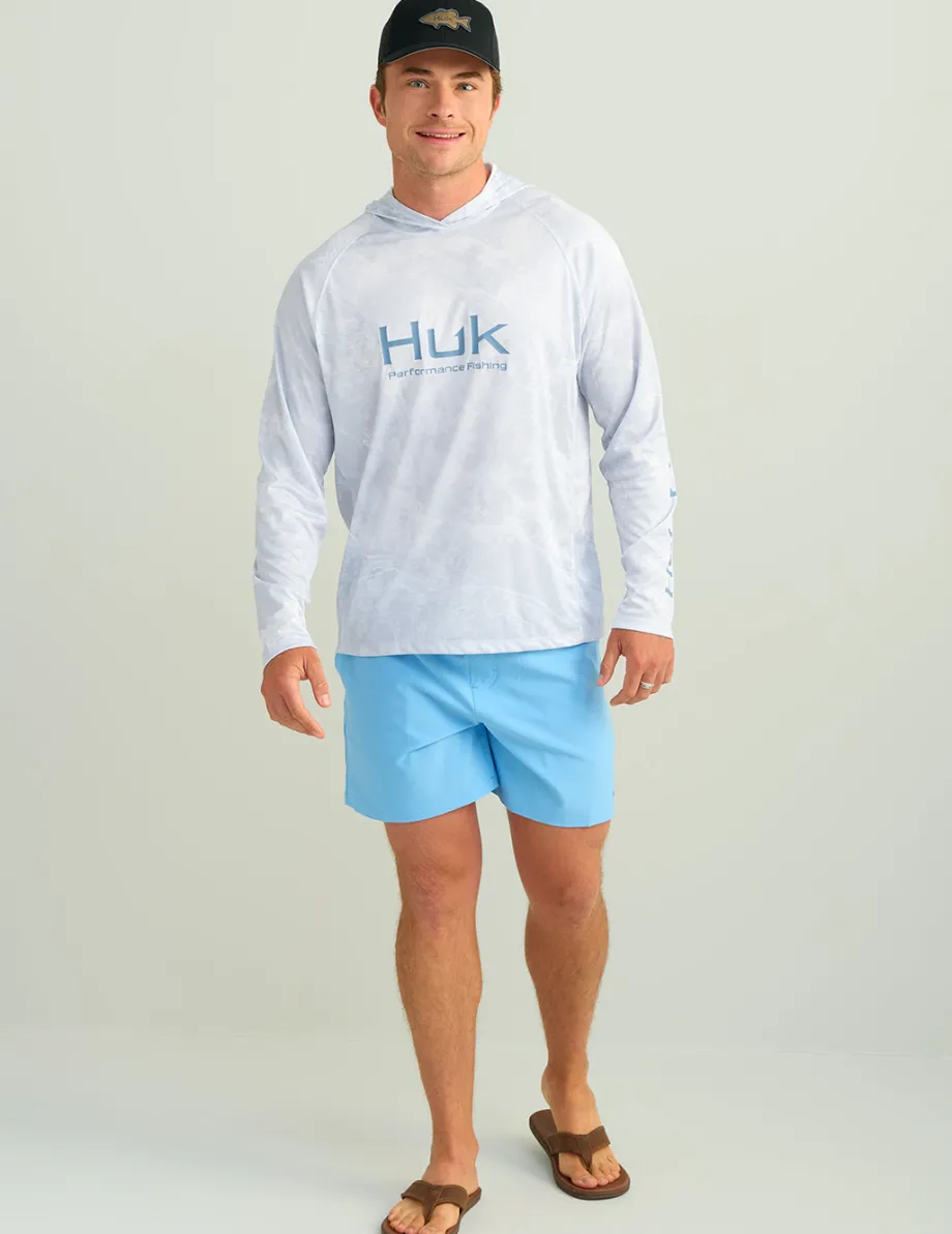 Huk Gear Performance Tops-Mossy Oak Pursuit Performance Hoodie Mossy Oak Stormwater Bonefish