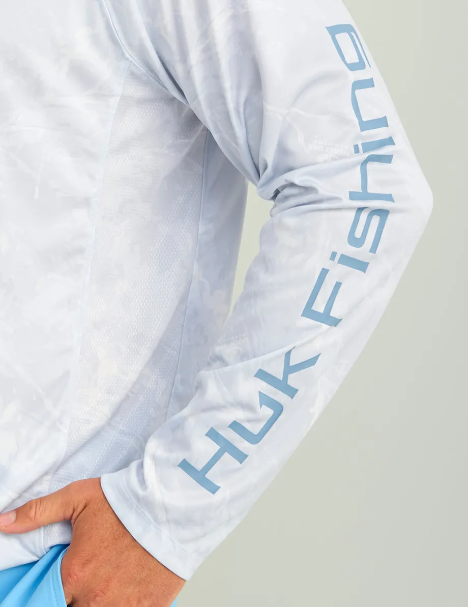 Huk Gear Performance Tops-Mossy Oak Pursuit Performance Hoodie Mossy Oak Stormwater Bonefish