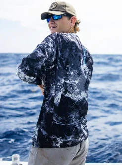 Huk Gear Performance Tops-Mossy Oak Pursuit Performance Crew Mossy Oak Stormwater Midnight