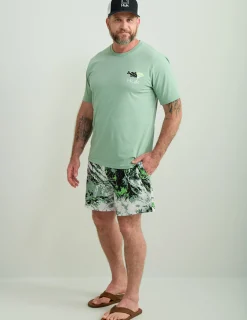 Huk Gear Swim-Mossy Oak Pursuit Volley Swim Shorts Mossy Oak Fog Green