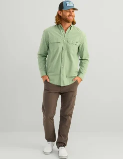 Huk Gear Button Downs-Next Level Button-Down Fog Green
