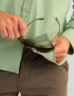 Huk Gear Button Downs-Next Level Button-Down Fog Green