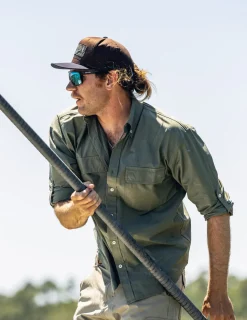 Huk Gear Button Downs-Next Level Button-Down Moss