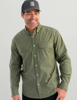 Huk Gear Button Downs-Next Level Button-Down Moss