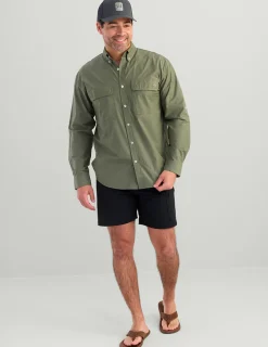 Huk Gear Button Downs-Next Level Button-Down Moss
