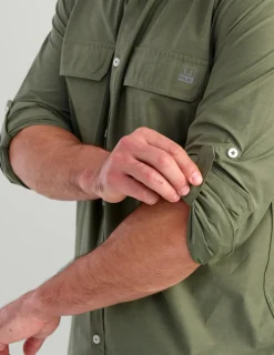 Huk Gear Button Downs-Next Level Button-Down Moss