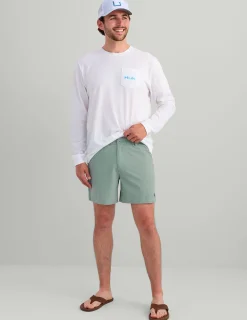 Huk Gear Shorts-Next Level Camp Short Silver Blue