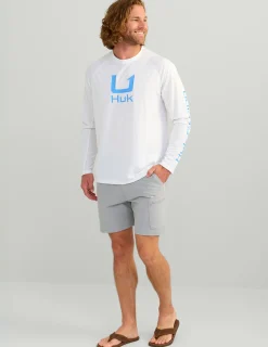 Huk Gear Shorts-Next Level 7-inch Short Overcast Grey