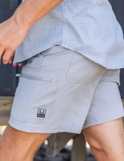 Huk Gear Shorts-Next Level 7-inch Short Overcast Grey