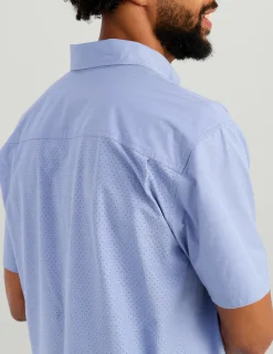 Huk Gear Button Downs-Next Level Short Sleeve Button-Down Lightning Sky