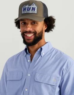 Huk Gear Button Downs-Next Level Short Sleeve Button-Down Lightning Sky