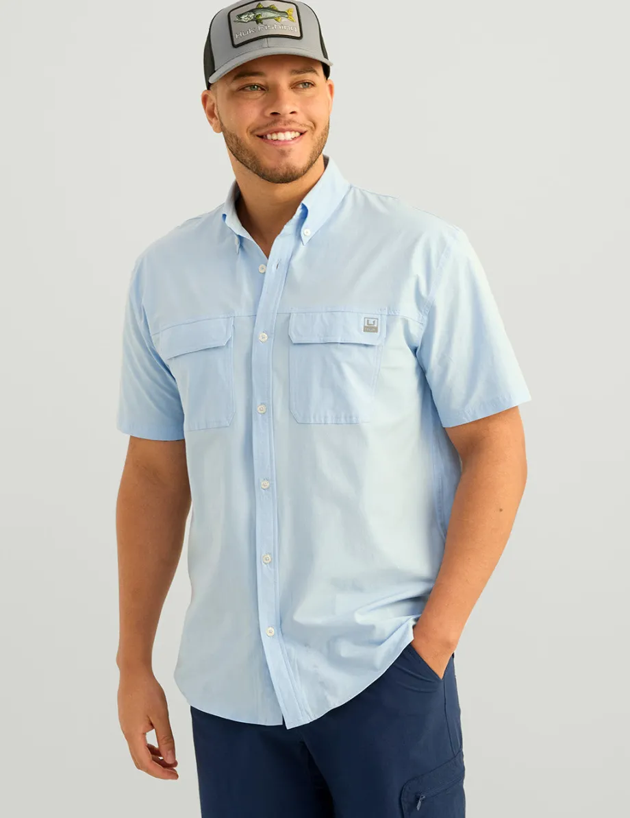 Huk Gear Button Downs-Next Level Short Sleeve Button-Down Windsurfer